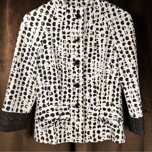 ETCETERA blazer ▪️ EUC ▪️ ivory & brown ▪️ size 4